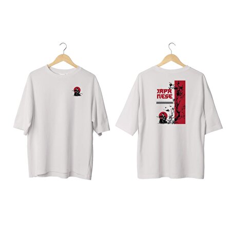 Wicold Japanese Baskılı Oversize T-Shirt Erkek Tişört Unisex Tişört Kadın Tişört