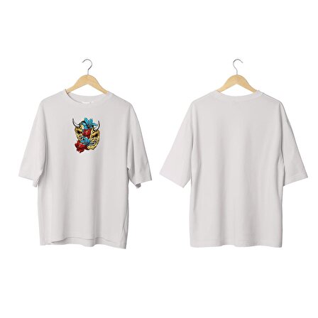 Wicold Monster Baskılı Oversize T-Shirt Erkek Tişört Unisex Tişört Kadın Tişört