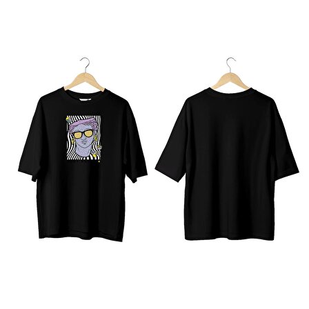 Wicold Just Psycho Baskılı Oversize T-Shirt Erkek Tişört Unisex Tişört Kadın Tişört