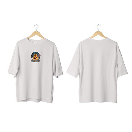 Wicold Hallowen Baskılı Oversize T-Shirt Erkek Tişört Unisex Tişört Kadın Tişört