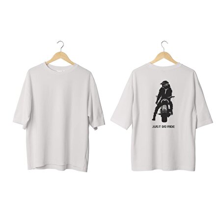 Wicold Just Do Ride "Man" Baskılı Oversize T-Shirt Erkek Tişört Unisex Tişört Kadın Tişört