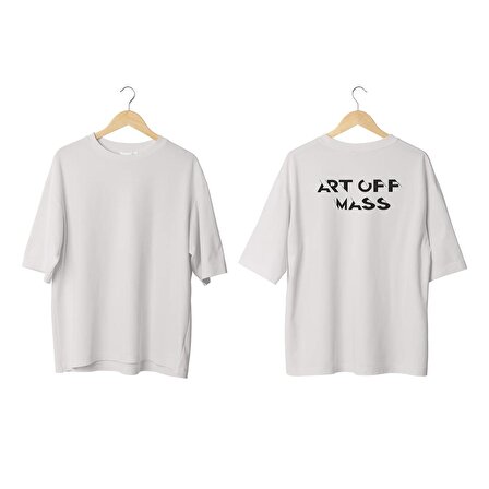 Wicold Art Off Mass Baskılı Oversize T-Shirt Erkek Tişört Unisex Tişört Kadın Tişört