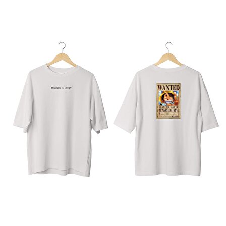 Wicold Monkey D Luffy Baskılı Oversize T-Shirt Erkek Tişört Unisex Tişört Kadın Tişört