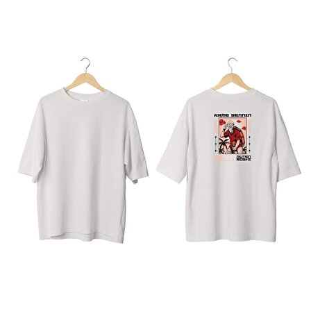 Wicold Kame Sennin Baskılı Oversize T-Shirt Erkek Tişört Unisex Tişört Kadın Tişört