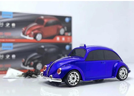 WSTER WS-1939 BEETLE Araba Görünümlü Taşınabilir Kablosuz Bluetooth Hoparlör ve Radyo MAVİ