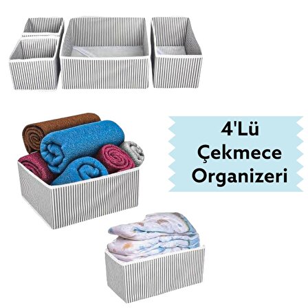 4'lü Çekmece Düzenleyici - Dolap İçi Düzenleyici