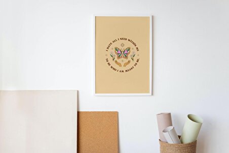 Motivasyon Kelebeği, Tasarım Ürünü ve Ev Dekerasyon Ürünü (42 x29,7 cm)) 300 gr. Mat Kuşe kağıdıdır. Çercevesiz Poster.