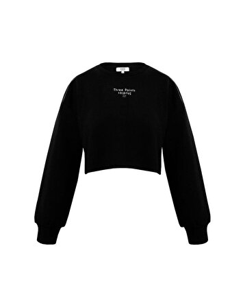 Siyah Jolie Crop Sweatshirt