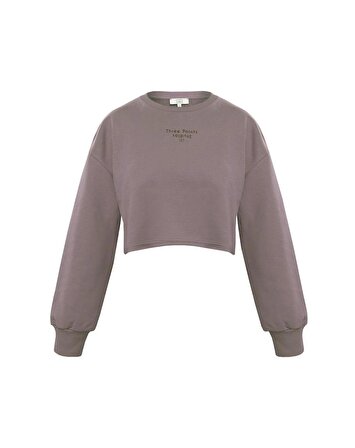 Kahverengi Jolie Crop Sweatshirt