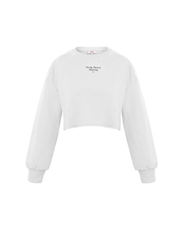Beyaz Jolie Crop Sweatshirt