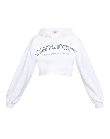 Beyaz Simplicity Crop Sweatshirt
