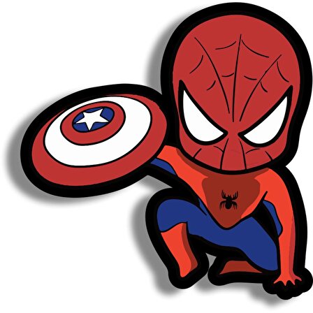 Spider Man Ahşap Mini Rozet