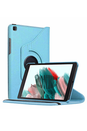 Monker Samsung Galaxy Tab A8 X200 Uyumlu Mavi 10.5 inç Tablet Kılıfı Dönebilen Standlı Suni Deri