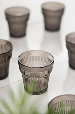 Akrilik Şeffaf 6'lı Kısa Bardak & Su Meşrubat Kahve Yanı Bardağı 300 ml ( Cam Değildir )