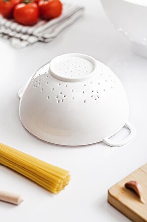 Akrilik Beyaz Mini Pirinç Süzgeçi & Bakliyat Süzgeçi (3 Su Bardağı Ölçülü)
