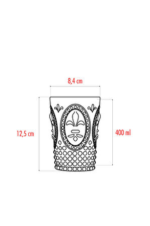 Akrilik Bal 6'lı Kısa Bardak & Su Meşrubat Kahve Yanı Bardağı 400 ml