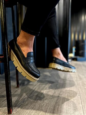 Xramburada Yüksek Taban Klasik Ayakkabı 777 Siyah