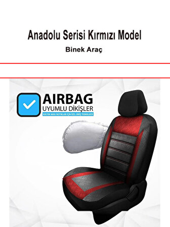 Porsche Taycan Uyumlu Anadolu Serisi Oto Koltuk Kılıfı Kırmızı