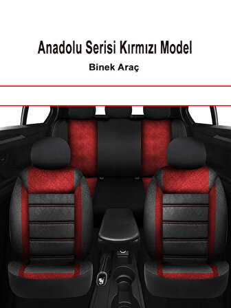 Skoda Yetı Uyumlu Anadolu Serisi Oto Koltuk Kılıfı Kırmızı