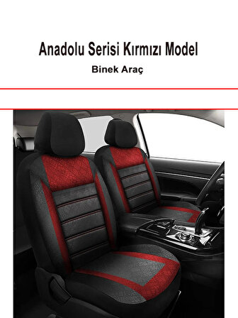 Skoda Yetı Uyumlu Anadolu Serisi Oto Koltuk Kılıfı Kırmızı