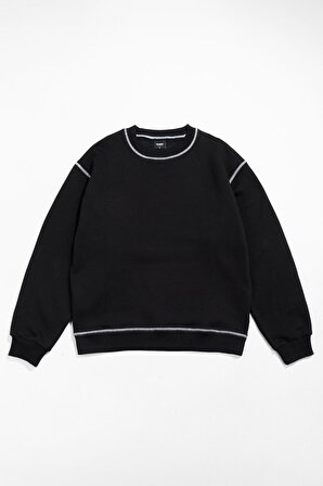 Kontrast Dikiş Oversize Erkek Sweatshirt UK1008SY