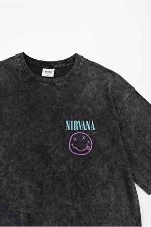 Nirvana Acid Wash Oversize Erkek Tişört UK1254WSSY