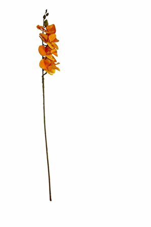 Yapay Orkide Çiçeği Dalı Turuncu 80 Cm