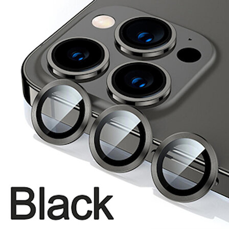 SKV MOBILE Iphone 12 Pro Max  Siyah  Kamera Koruyucu Lens Koruyucu