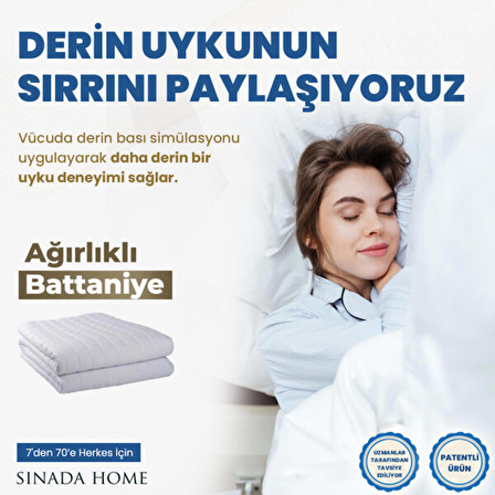 Ağırlıklı Battaniye Tek Kişilik Yorgan 4 Kg Beyaz 155x215 %100 Pamuk 4 Mevsim Kullanılabilir