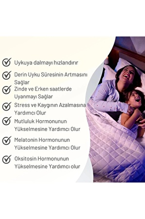 Vayomy Ağırlıklı Battaniye Çift kişilik Yorgan 10 Kg Mavi 200x220 %100 Yün Dolgulu  4 Mevsim Kullanılabilir