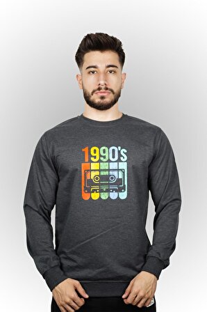 1990'S Baskılı Erkek Sweatshirt