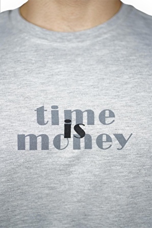 Time is Money Baskılı Erkek Sweatshirt