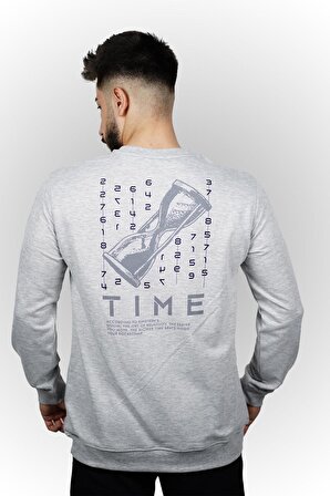 Time is Money Baskılı Erkek Sweatshirt