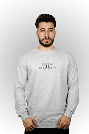 Time is Money Baskılı Erkek Sweatshirt