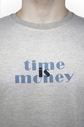 Time is Money Baskılı Erkek Sweatshirt