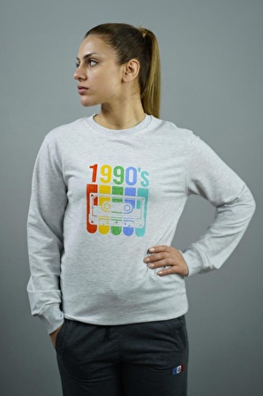 1990'S Baskılı Kadın Sweatshirt