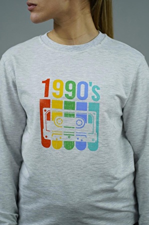 1990'S Baskılı Kadın Sweatshirt