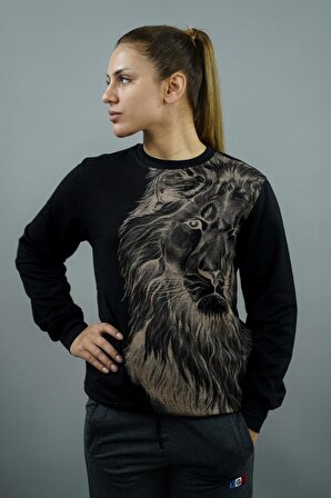 Lion Baskılı Kadın Sweatshirt