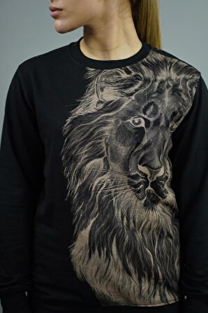 Lion Baskılı Kadın Sweatshirt