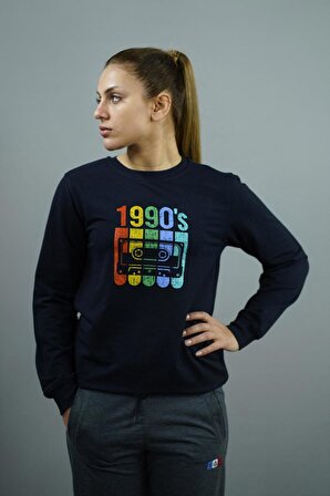 1990'S Baskılı Kadın Sweatshirt