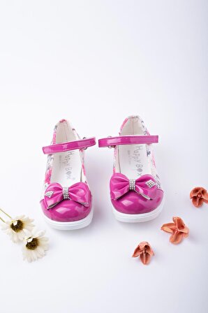 Poli Taban Çiçekli Bebe Ayakkabı