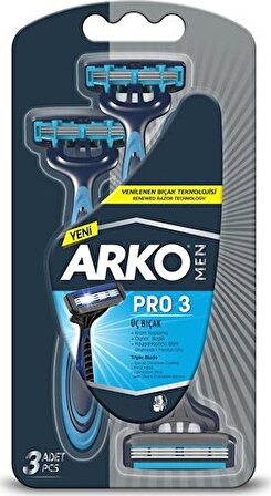 Arko Men Bakım Seti Pro3 3 Bıçak 3lü+Cool Tıraş Köp. 200ml Yeni