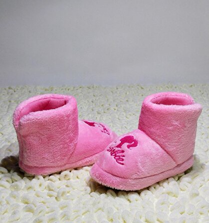 Barbie Kız Çocuk Cırtcırtlı Panduf Kaydırmaz Taban Anaokulu Kreş ev Ayakkabısı