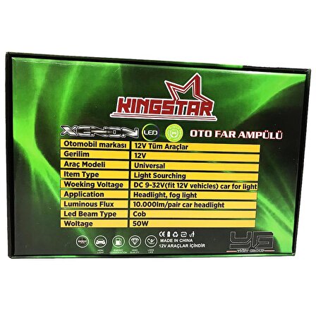 Kingstar Icon Serisi, H15 Led Xenon Far 8000K 10000 Lümen