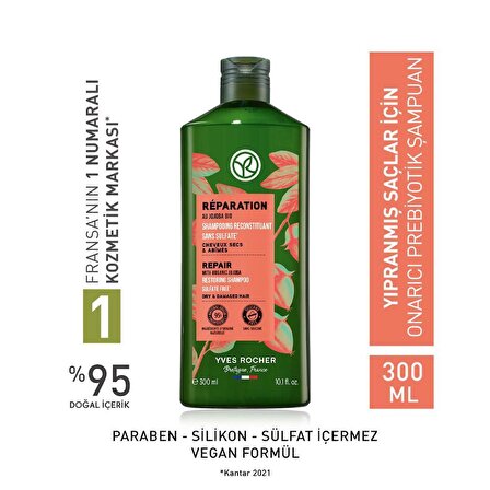 YVES ROCHER Yıpranmış Saçlar İçin (Reparation) Onarıcı Prebiyotik Şampuan - Sülfatsız & Tuzsuz & Vegan-300 ml