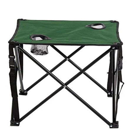 2 bardaklı kamp masası- yeşil