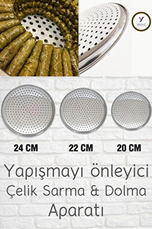 Yayke Sarma Dolma Tencere Kapağı Yapışmayı Önleyici Yaprak Sarma Pişirme Aparatı (3 Adet)