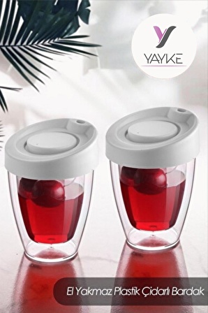 Yaykke 2 Adet Çift Cidarlı Bardak Seti (2x 200ml ) El Yakmaz Bardak