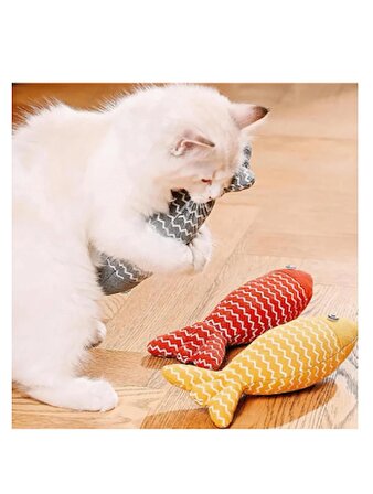 Kedi Naneli Balık Oyuncak Bez Çıngıraklı Şık Tasarım Kedi Oyuncağı