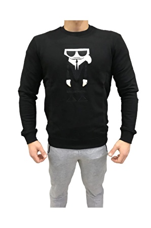 Erkek Ikonik Karl Nakış Sweatshirt